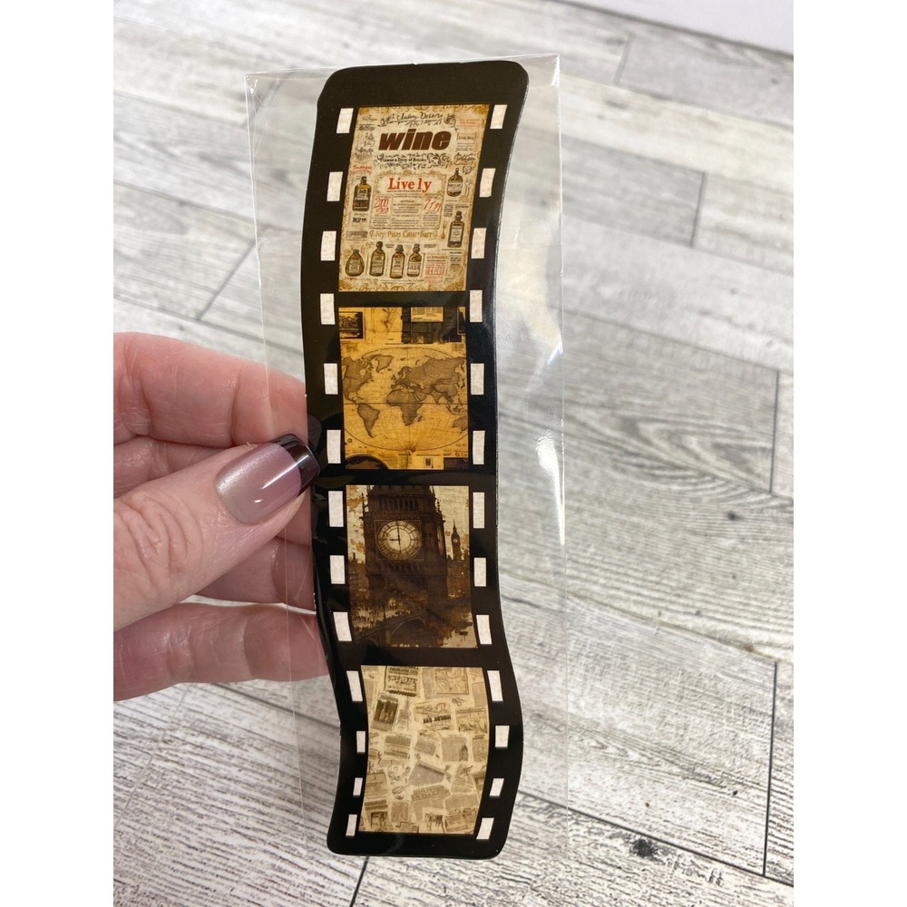 Bookmark of Film Strip Collage Ephemera - Dark Academia Nostalgic Travel